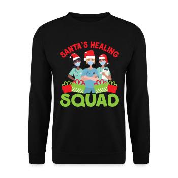 Santa's Healing Squad Nurse Christmas - Unisex Sweatshirt - black - Front - Alina (178cm) & Michal (187cm)
