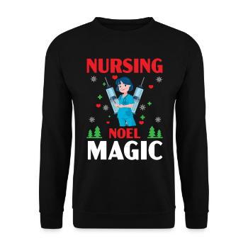 Soins infirmiers Noel Magic Medical Patients - Sweat-shirt Unisexe - noir - Devant - Alina (178cm) & Michal (187cm)