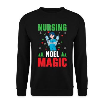 Soins infirmiers Noel Magic Medical Patients - Sweat-shirt Unisexe - noir - Devant - Alina (178cm) & Michal (187cm)
