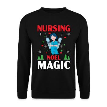 Soins infirmiers Noel Magic Medical Patients - Sweat-shirt Unisexe - noir - Devant - Alina (178cm) & Michal (187cm)