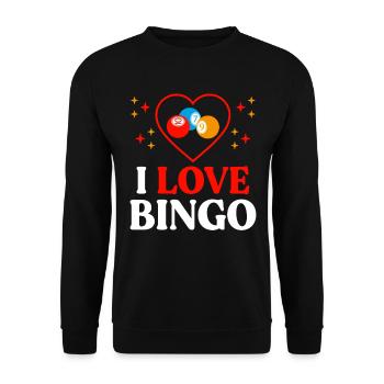 Bingo players Bingo Halls Casino game - Unisex Sweatshirt - black - Front - Alina (178cm) & Michal (187cm)