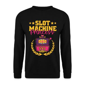 Spielautomaten-roulette-spieler-casino-glücksspiel - Unisex Pullover - Schwarz - Vorne - Alina (178cm) & Michal (187cm)