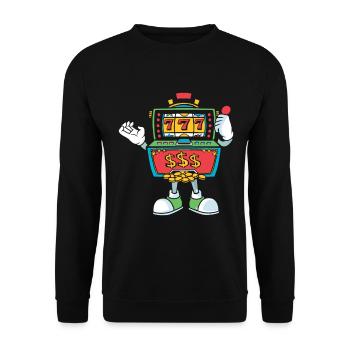 Machine à sous Roulette Paris Casino Jeux de hasard - Sweat-shirt Unisexe - noir - Devant - Alina (178cm) & Michal (187cm)