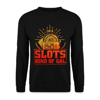 Slot Machine Roulette Betting Casino Gambling - Unisex Sweatshirt - black - Front - Alina (178cm) & Michal (187cm)