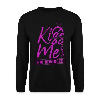 Bonne fête de divorce Embrasse-moi Je suis - Sweat-shirt Unisexe - noir - Devant - Alina (178cm) & Michal (187cm)