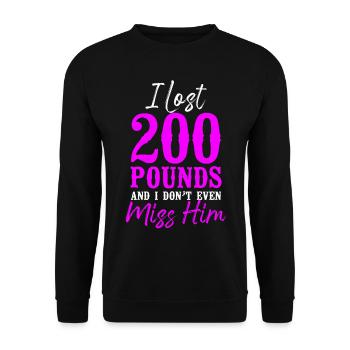 Happy Divorce Party I Lost 200 - Unisex Sweatshirt - black - Front - Alina (178cm) & Michal (187cm)