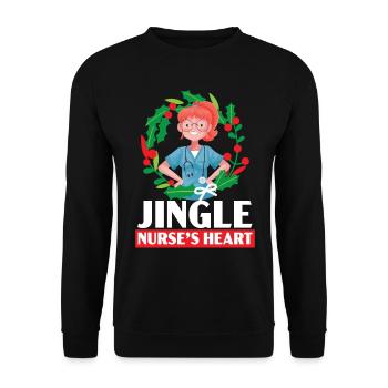 Jingle Nurse's Heart Nursing Medical - Unisex Sweatshirt - black - Front - Alina (178cm) & Michal (187cm)