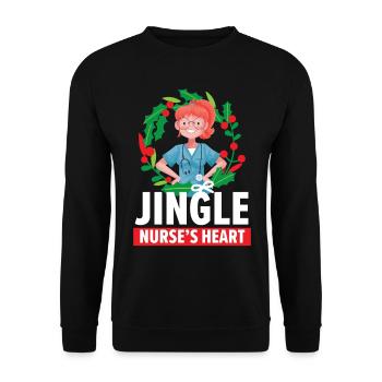 Jingle Nurse's Heart Nursing Medical - Unisex Sweatshirt - black - Front - Alina (178cm) & Michal (187cm)