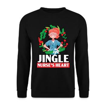 Jingle Nurse's Heart Nursing Medical - Unisex Sweatshirt - black - Front - Alina (178cm) & Michal (187cm)