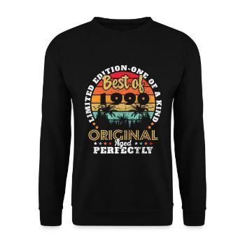 1990's Vintage Original 1990's Birthday Gift - Unisex Sweatshirt - black - Front - Alina (178cm) & Michal (187cm)