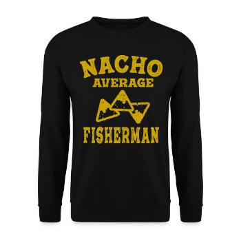 lustig angeln fisch fisch fischer nacho durchschnitt - Unisex Pullover - Schwarz - Vorne - Alina (178cm) & Michal (187cm)