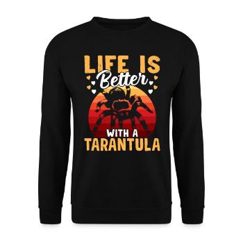 Life is better with the - Unisex Sweatshirt - black - Front - Alina (178cm) & Michal (187cm)