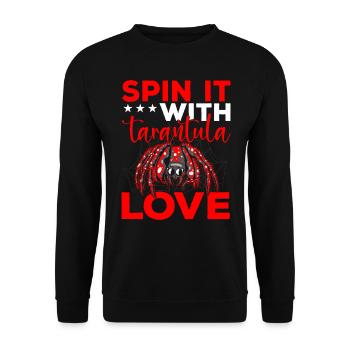 Tarantula Love Vogelspinnen Haustier Spinne - Unisex Pullover - Schwarz - Vorne - Alina (178cm) & Michal (187cm)