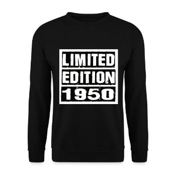 Limited Edition 1950 Geburtstag 1950 Vintage Retro - Unisex Pullover - Schwarz - Vorne - Alina (178cm) & Michal (187cm)