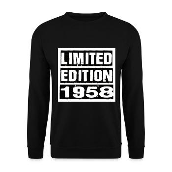 Limited Edition 1958 Geburtstag 1958 Vintage Retro - Unisex Pullover - Schwarz - Vorne - Alina (178cm) & Michal (187cm)