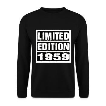 Limited Edition 1959 Geburtstag 1959 Vintage Retro - Unisex Pullover - Schwarz - Vorne - Alina (178cm) & Michal (187cm)
