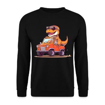 T-Rex conduit un camion monstre - Sweat-shirt Unisexe - noir - Devant - Alina (178cm) & Michal (187cm)