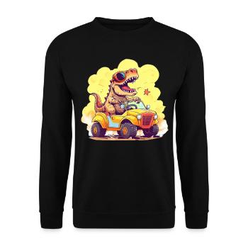 T-Rex conduit un camion monstre - Sweat-shirt Unisexe - noir - Devant - Alina (178cm) & Michal (187cm)