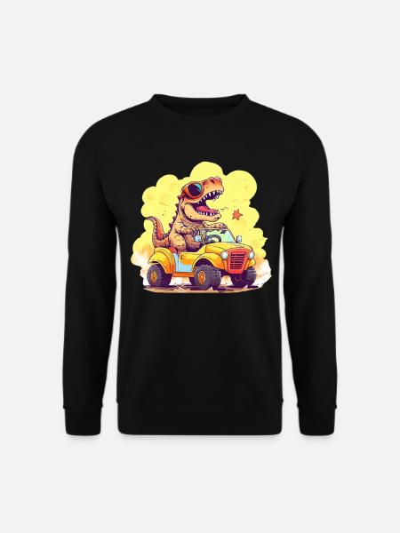 T-Rex kører monstertruck - Unisex sweater - sort