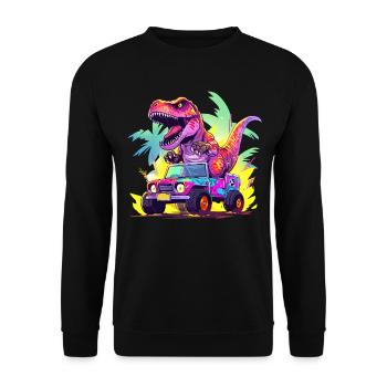 T-Rex conduit un camion monstre - Sweat-shirt Unisexe - noir - Devant - Alina (178cm) & Michal (187cm)