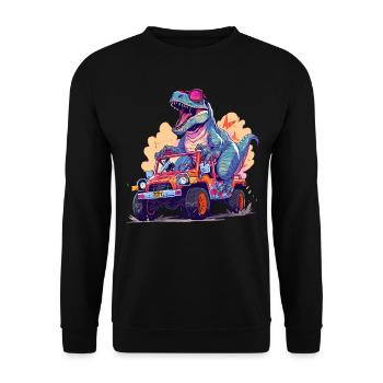 T-Rex conduit un camion monstre - Sweat-shirt Unisexe - noir - Devant - Alina (178cm) & Michal (187cm)