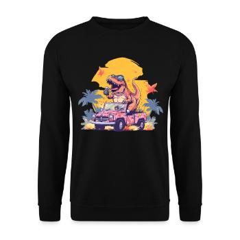 T-Rex conduit un camion monstre - Sweat-shirt Unisexe - noir - Devant - Alina (178cm) & Michal (187cm)