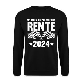 Rentner 2024 Pension Ruhestand Rente - Unisex Pullover - Schwarz - Vorne - Alina (178cm) & Michal (187cm)