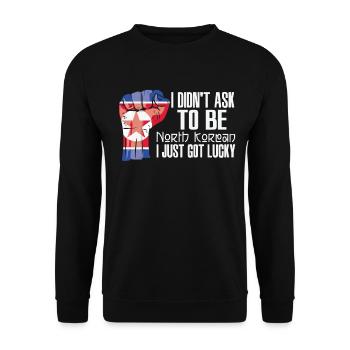 North Korean Pride North Korea Flag Grown North - Unisex Sweatshirt - black - Front - Alina (178cm) & Michal (187cm)