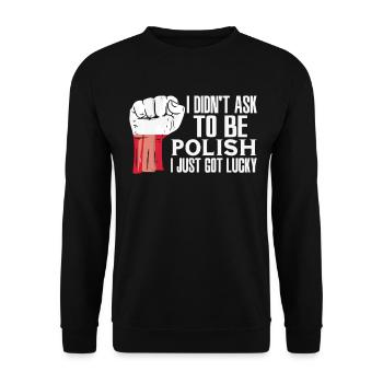 Polnischer Stolz Polnische Flagge Gewachsen - Unisex Pullover - Schwarz - Vorne - Alina (178cm) & Michal (187cm)
