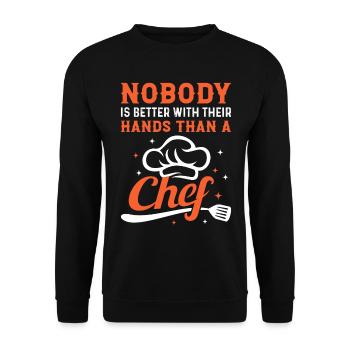 Personne n’est meilleur avec ses mains qu’un kit de chef - Sweat-shirt Unisexe - noir - Devant - Alina (178cm) & Michal (187cm)
