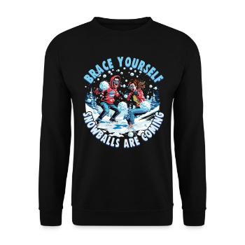 Schneeballschlacht - Préparez-vous les boules de neige sont - Sweat-shirt Unisexe - noir - Devant - Alina (178cm) & Michal (187cm)