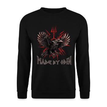 Made by odin Wikinger Kultur - Unisex Pullover - Schwarz - Vorne - Alina (178cm) & Michal (187cm)