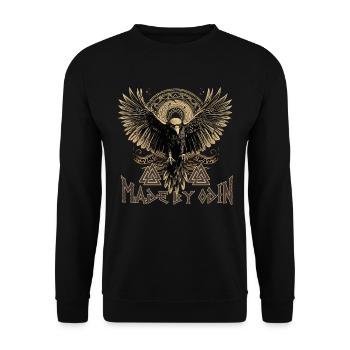 Made by odin Wikinger Kultur - Unisex Pullover - Schwarz - Vorne - Alina (178cm) & Michal (187cm)