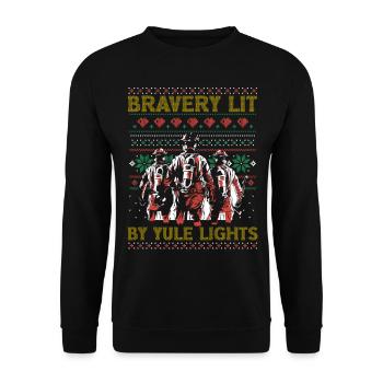 Valor lit by Christmas lights fire - Unisex Sweatshirt - black - Front - Alina (178cm) & Michal (187cm)