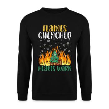 Flames Extinguished Hearts Warm Fire Fighting Wei - Unisex Sweatshirt - black - Front - Alina (178cm) & Michal (187cm)