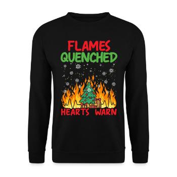 Flames Extinguished Hearts Warm Fire Fighting Wei - Unisex Sweatshirt - black - Front - Alina (178cm) & Michal (187cm)