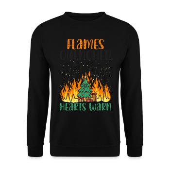Flames Extinguished Hearts Warm Fire Fighting Wei - Unisex Sweatshirt - black - Front - Alina (178cm) & Michal (187cm)