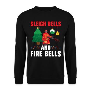 Sleigh bells and fire bells Firefighting - Unisex Sweatshirt - black - Front - Alina (178cm) & Michal (187cm)