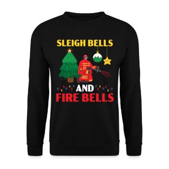Sleigh bells and fire bells Firefighting - Unisex Sweatshirt - black - Front - Alina (178cm) & Michal (187cm)