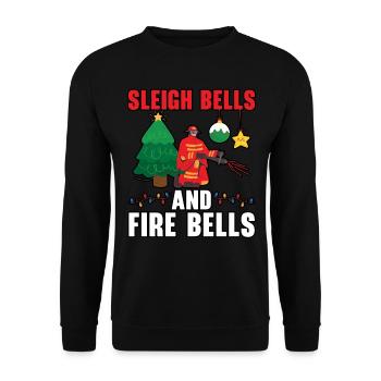 Sleigh bells and fire bells Fire brigades Weih - Unisex Sweatshirt - black - Front - Alina (178cm) & Michal (187cm)