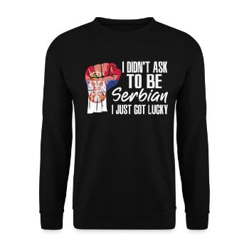 Fierté serbe Drapeau serbe cultivé - Sweat-shirt Unisexe - noir - Devant - Alina (178cm) & Michal (187cm)