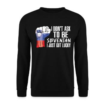 Slowenischer Stolz Slowenische Flagge Gewachsen - Unisex Pullover - Schwarz - Vorne - Alina (178cm) & Michal (187cm)