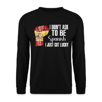 Spanischer Stolz Spanische Flagge Gewachsen - Unisex Pullover - Schwarz - Vorne - Alina (178cm) & Michal (187cm)