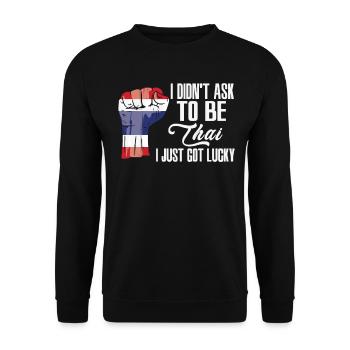 Thailändischer Stolz Thailändische Flagge - Unisex Pullover - Schwarz - Vorne - Alina (178cm) & Michal (187cm)