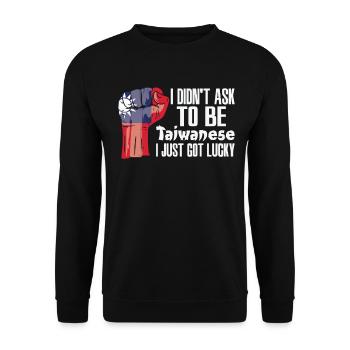 Taiwanese Pride Taiwan Flag Grown Taiwanese Roots - Unisex Sweatshirt - black - Front - Alina (178cm) & Michal (187cm)