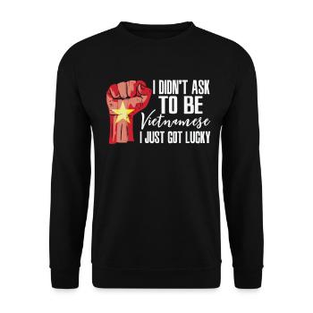 Vietnamese Pride Vietnam Flag Grown Vietnamese - Unisex Sweatshirt - black - Front - Alina (178cm) & Michal (187cm)