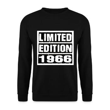 Limited Edition 1966 Geburtstag 1966 Vintage Retro - Unisex Pullover - Schwarz - Vorne - Alina (178cm) & Michal (187cm)