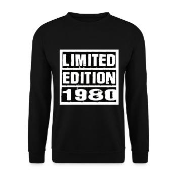 Limited Edition 1980 Geburtstag 1980 Vintage Retro - Unisex Pullover - Schwarz - Vorne - Alina (178cm) & Michal (187cm)