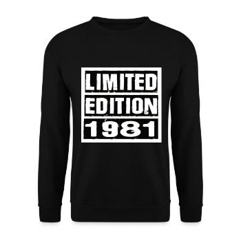 Limited Edition 1981 Geburtstag 1981 Vintage Retro - Unisex Pullover - Schwarz - Vorne - Alina (178cm) & Michal (187cm)