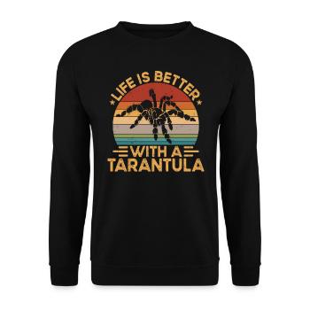 Life is better with Tarantula Owner Pet - Unisex Sweatshirt - black - Front - Alina (178cm) & Michal (187cm)